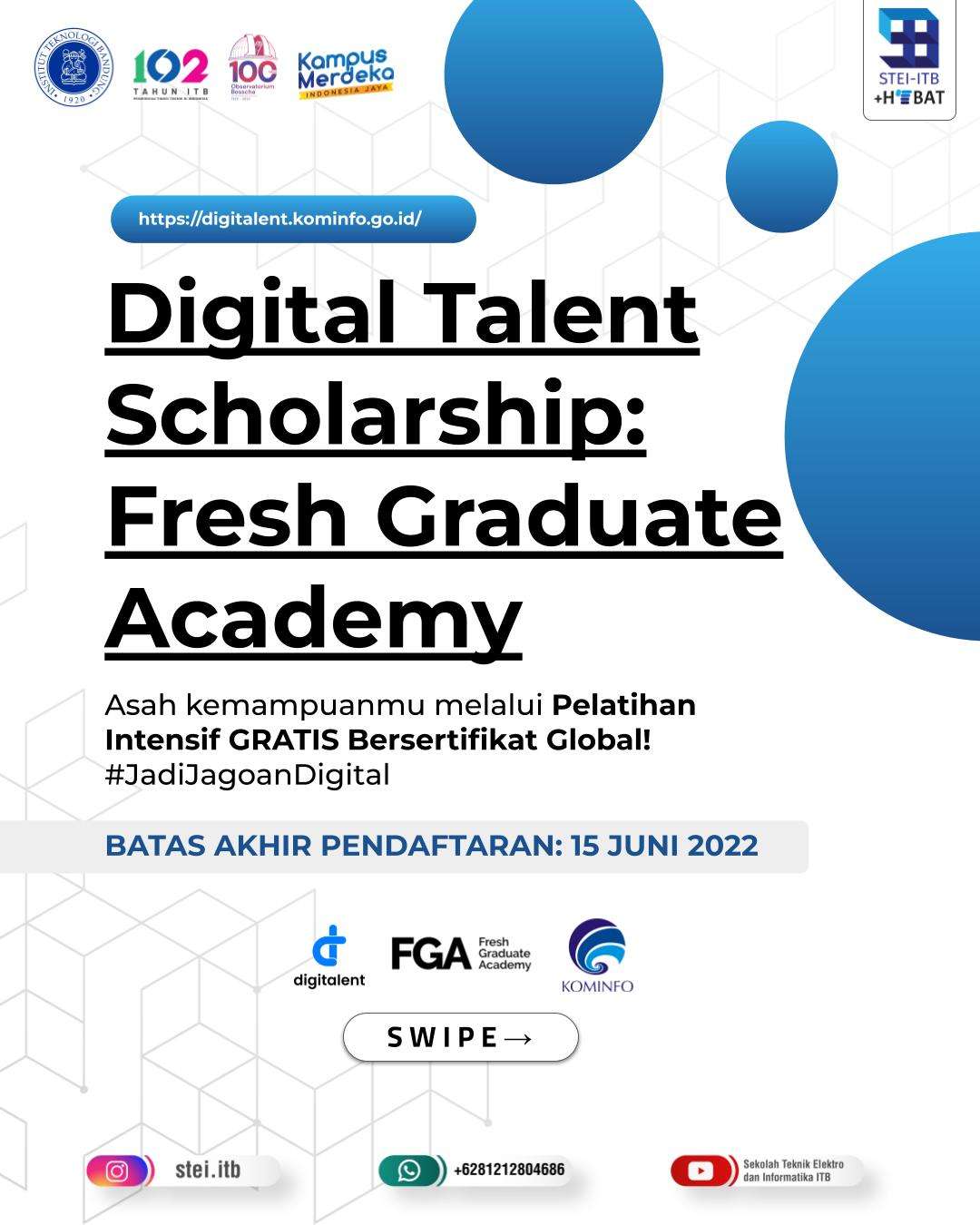 Fresh Graduate Academy Digital Talent Scholarship Telah Dibuka!