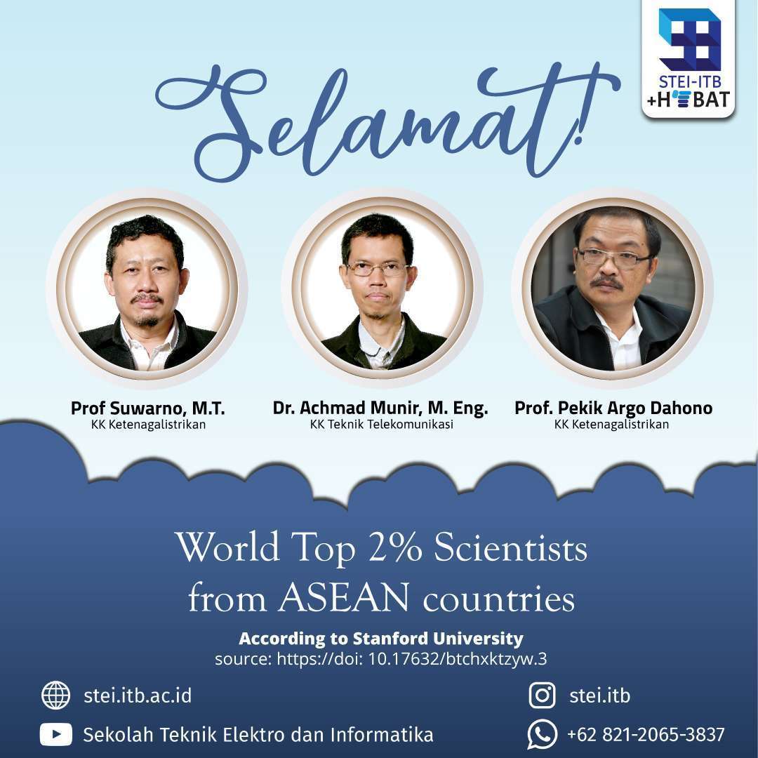 Tiga Dosen STEI Masuk dalam Daftar Top 2% Imuwan tahun 2021 dari Negara-Negara ASEAN