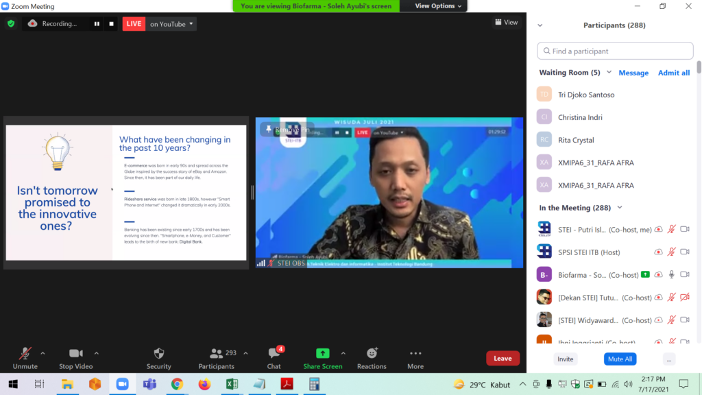 Suasana Bangga dan Terharu Mengisi Acara Prosesi Wisuda STEI ITB Juli 2021