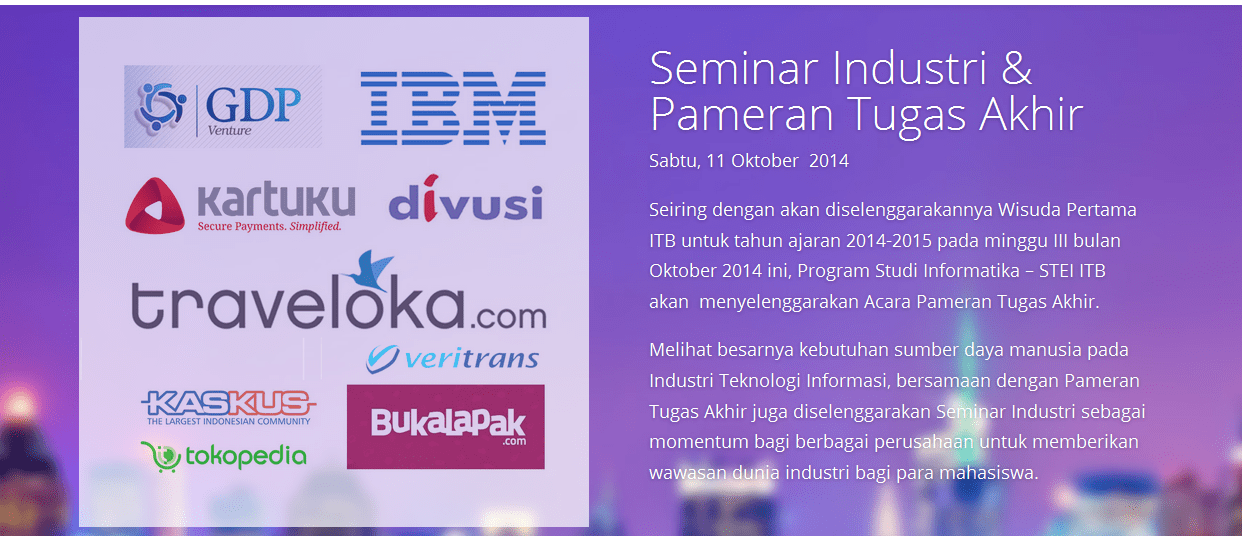 Seminar Industri & Pameran TA Program Studi Teknik Informatika – STEI ITB