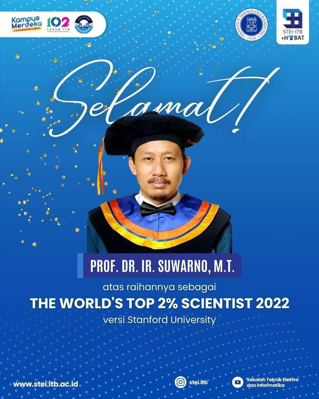 Prof. Suwarno Meraih Prestasi Sebagai Top 2% Scientist In The World Versi Stanford University Tahun 2022