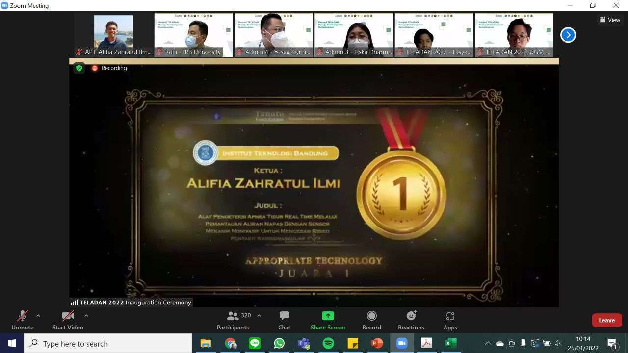 Team from Biomedical Engineering Study Program Won 1st Place in the 2021 Tanoto Student Research Award