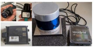 Gambar 5. Sensor kamera, radar, dan lidar yang digunakan pada sistem persepsi trem otonom