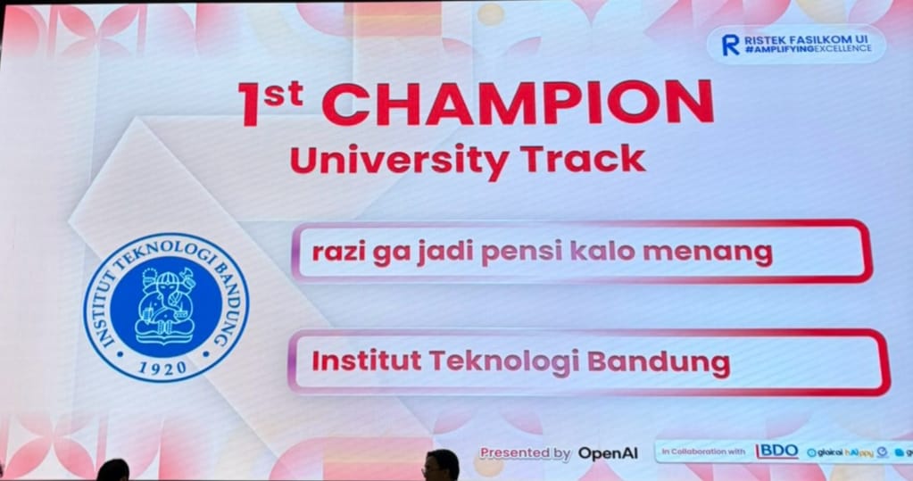 Tiga Mahasiswa STEI ITB Raih Juara Pertama Datathon 2026 RISTEK Fasilkom UI x OpenAI